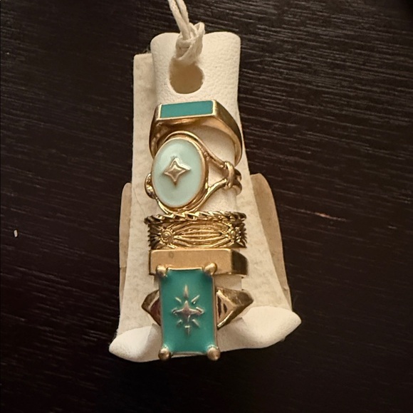 Free People‎ Gold and Turquoise Ring Set brand new - Picture 14 of 14